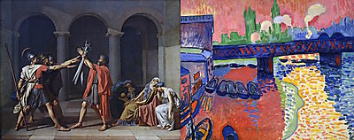  Jacques-Louis David, Oath of the Horatii (1784)/André Derain, Charing Cross Bridge (1906)