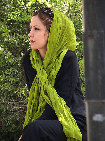 	 Young Iranian Woman at Manar Jomban (Shaking Minarets) - Isfahan - Central Iran