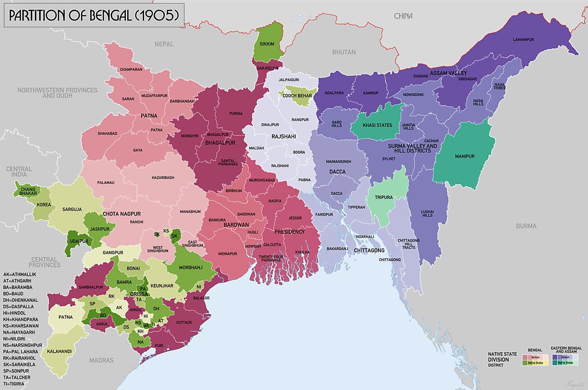Partition Of Bengal 1905 The Cultural Me