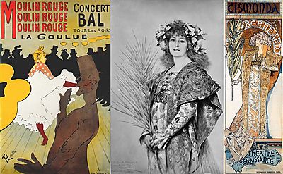 Contrasting Moulin Rouge: La Goulue with Mucha's Gismonda