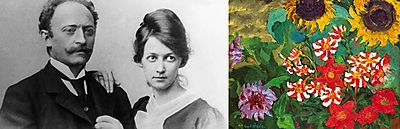 Emil Nolde,  Ada Vilstrup and Dahlien und Sonnenblumen