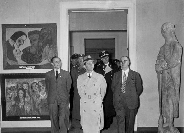 Goebbels at the Berlin Entartete Kunst Exhibition 1937