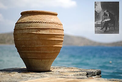Grecian Urn & John Keats (inset)