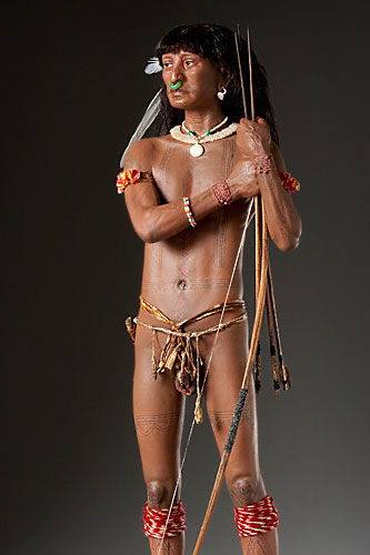 Historical Mixed Media Figure of a Carib Warrior