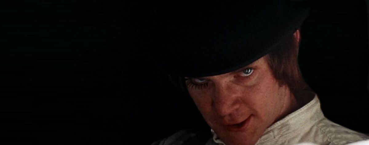 Malcolm McDowell as Alex DeLarge in Stanley Kubrick’s ‘A Clockwork Orange’ (1971)