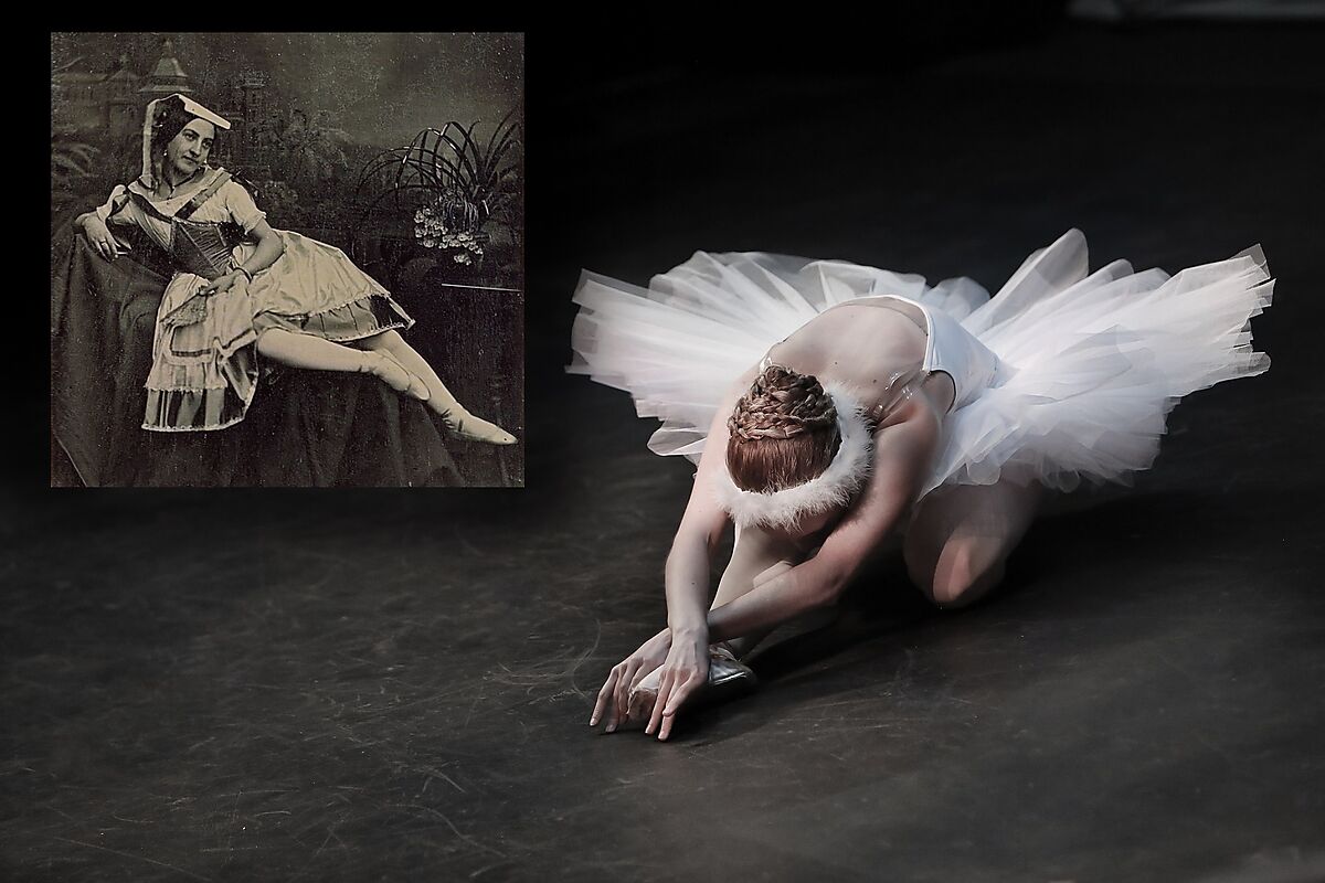 Marie Taglioni (inset) circa 1845