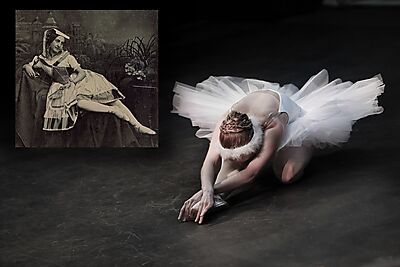 Marie Taglioni (inset) circa 1845