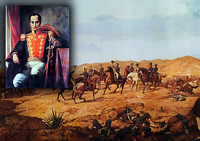 Martín Tovar y Tovar, Battle of Ayacucho (1824); Simón Bolívar (Inset)