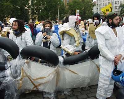 Member of the Italian social movement Tute bianche