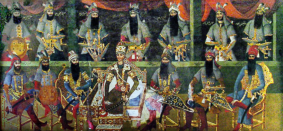 Painting of Agha Mohammad Khan with his men