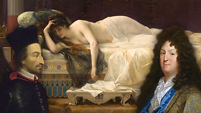 Phèdre by Alexandre Cabanel (1880), Cornelius Jansen and Jean Racine (inset)