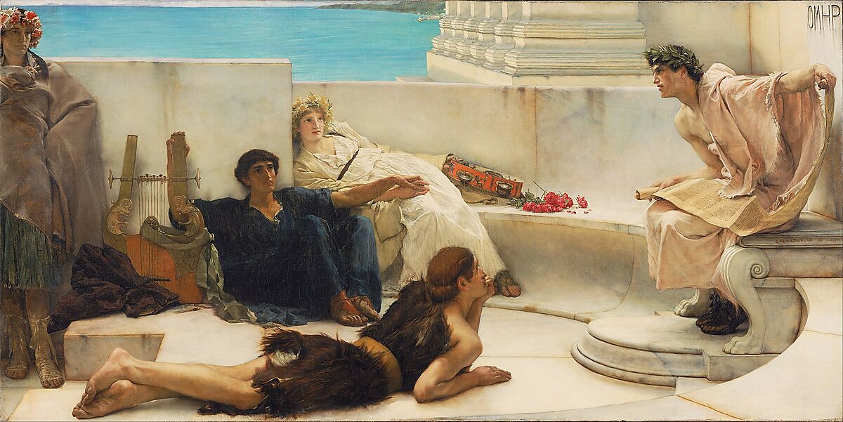 Sir Lawrence Alma-Tadema,  A Reading from Homer (1885)
