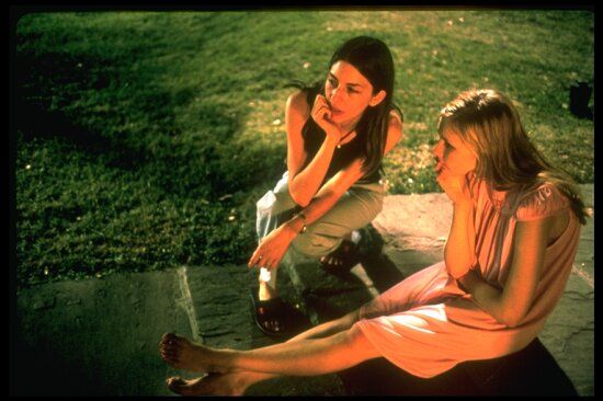 Sofia Coppola and Kirsten Dunst on the set of The Virgin Suicides