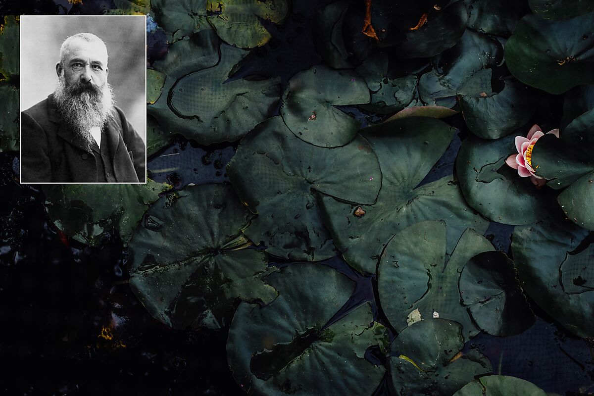 Water Lillies & Claude Monet (inset)